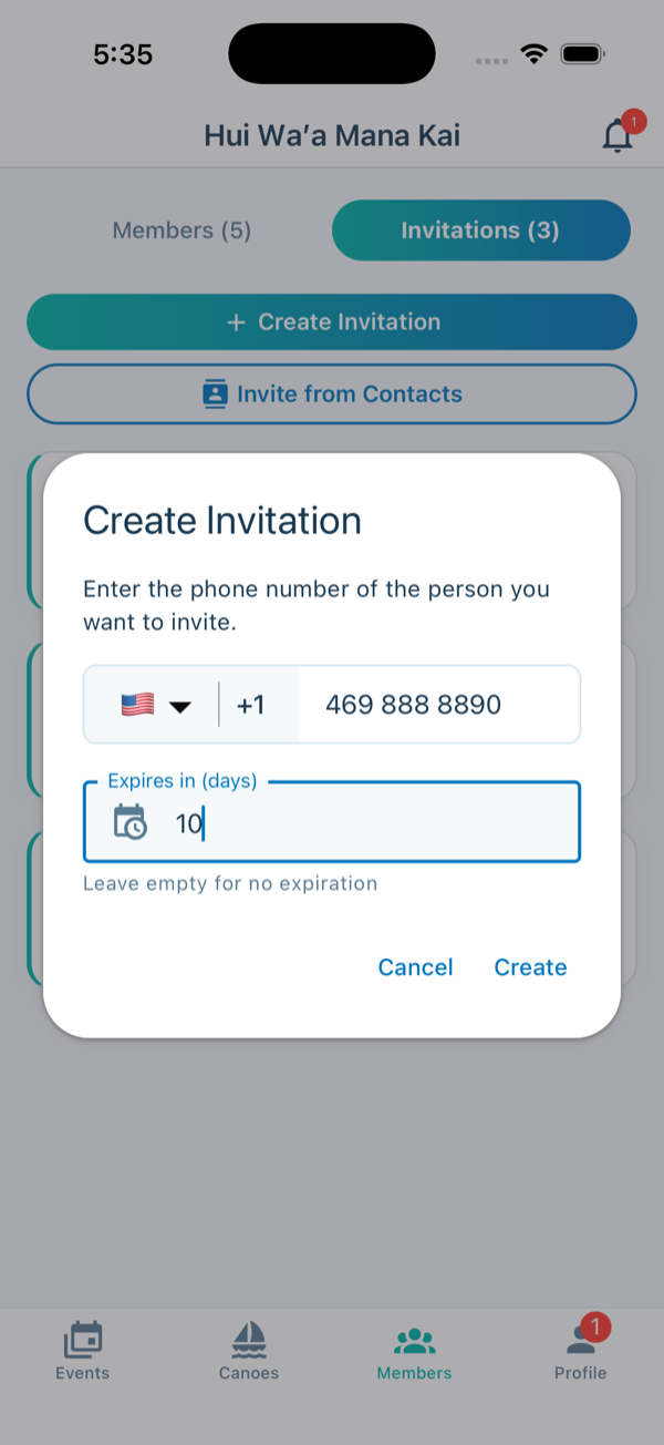 Phone number entered