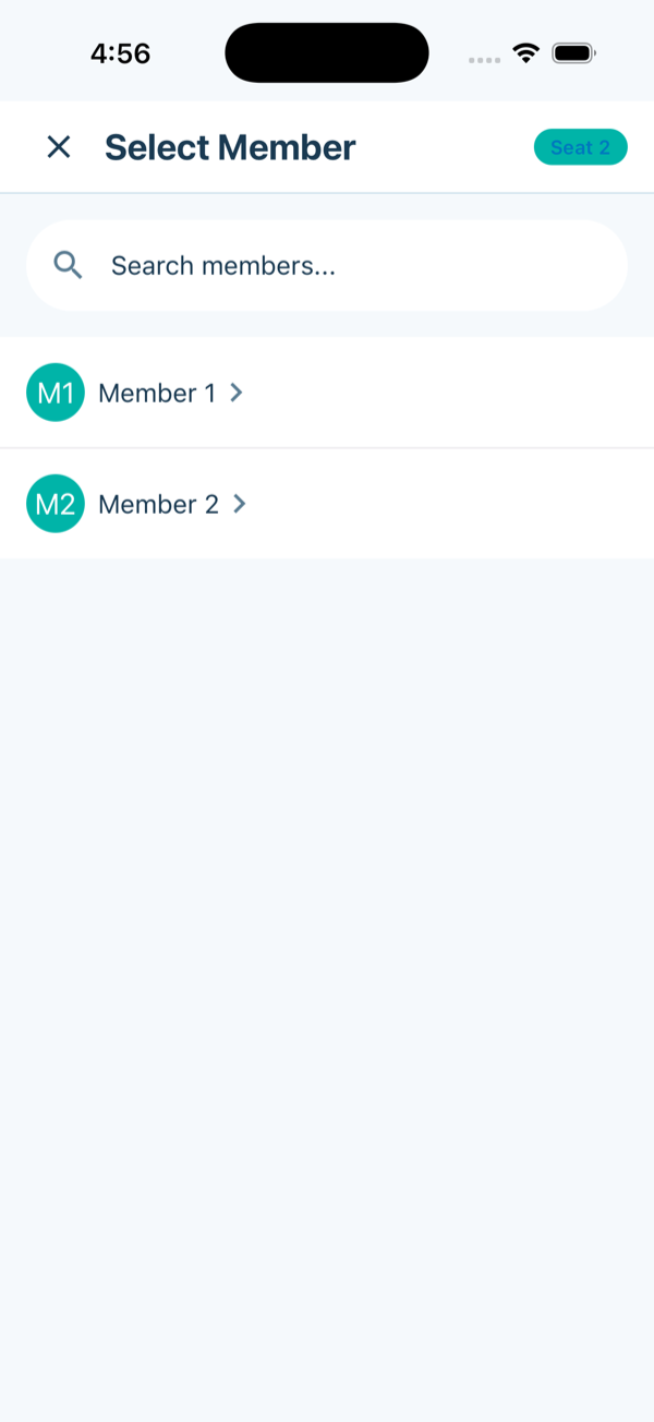 Member picker for seat assignment