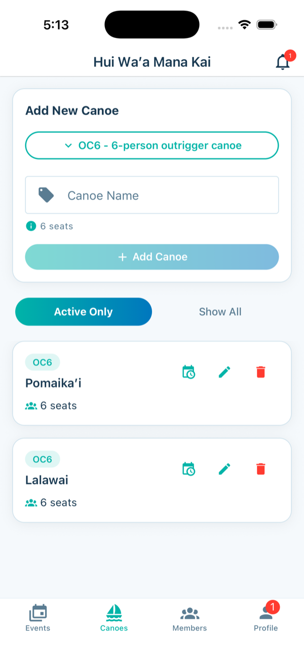 Canoes list