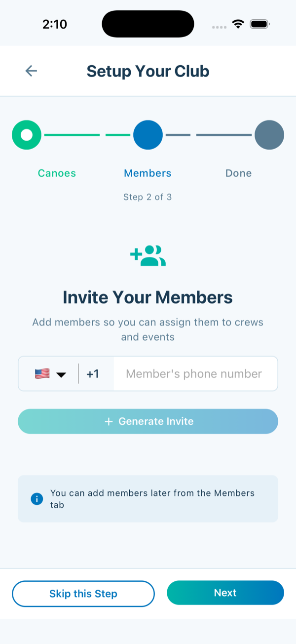 Invite members step