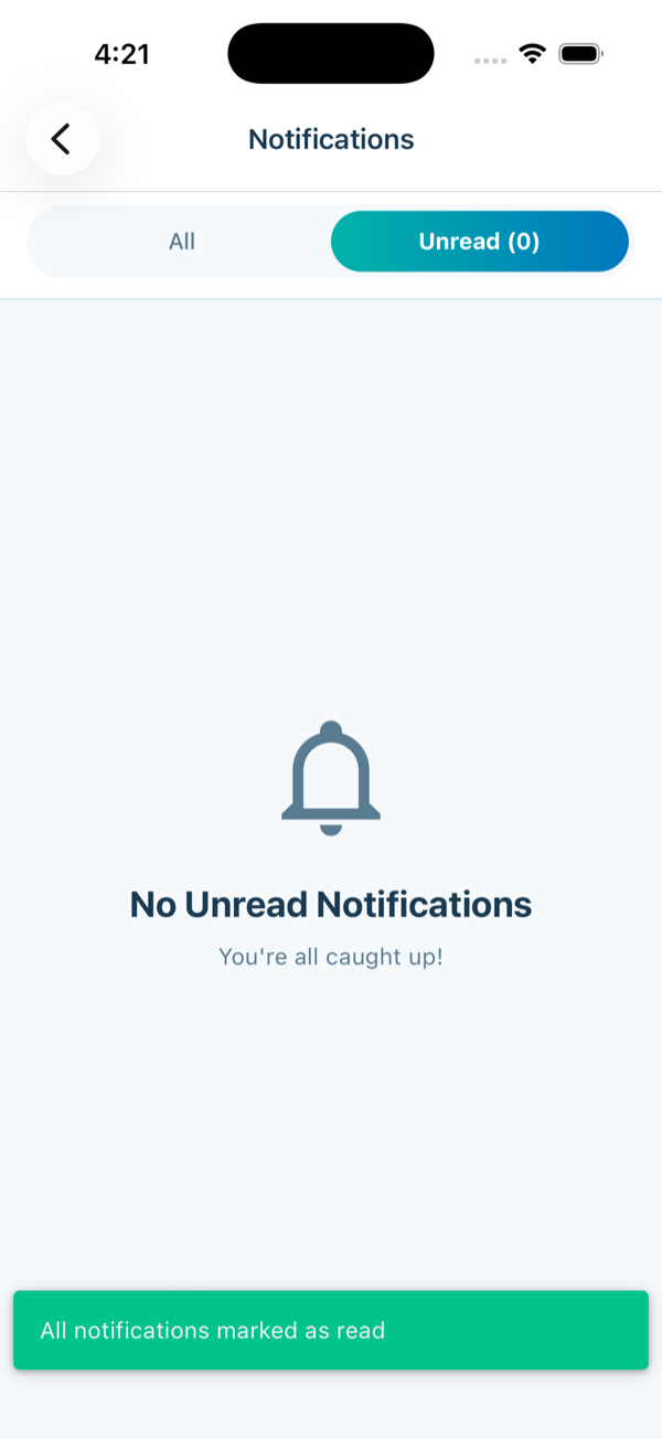 All notifications marked as read